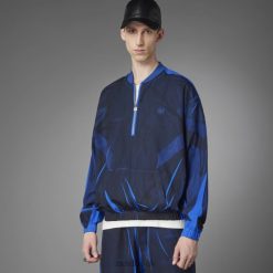 Adidas Special 8NL886668 Adidas Men Blue Version Half-Zip Soccer Silk Track Top Blue Blue
