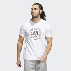 Adidas Special 8NL887232 Adidas Men Basics Emblem Graphic Tee White White
