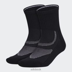 Adidas Special 8NL888072 Adidas Unisex Superlite Performance Mid-Crew Socks 2 Pairs Black Black/Onix/Grey