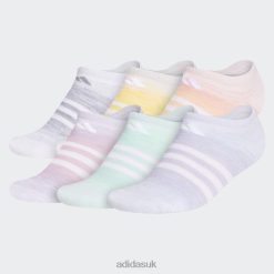 Adidas Special 8NL888092 Adidas Unisex White Ombre No-Show Socks 6 Pairs White/Blue/Dawn Blue