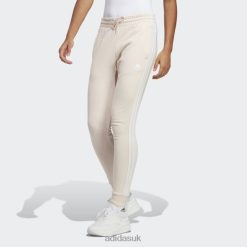 Adidas Special 8NL889032 Adidas Women Essentials 3-Stripes French Terry Cuffed Pants Quartz Quartz/White