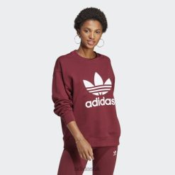 Adidas Special 8NL889148 Adidas Women Red Trefoil Crew Sweatshirt Stylish Red