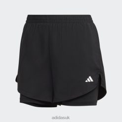 Adidas Special 8NL889376 Adidas Women Black AEROREADY Made for Training Minimal Two-in-One Shorts Black/White