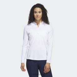 Adidas Special 8NL889696 Adidas Women Quarter-Zip Long Sleeve Golf Polo Shirt White Adidas White