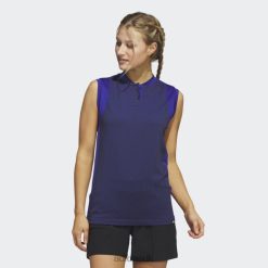 Adidas Special 8NL889728 Adidas Women Ultimate365 Tour Sleeveless Primeknit Polo Shirt Blue Blue