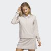 Adidas Special 8NL889732 Adidas Women Seersucker 1/4-Zip Golf Hoodie Taupe Adidas Taupe