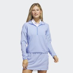 Adidas Special 8NL889752 Adidas Women Seersucker 1/4-Zip Golf Hoodie Blue Fashion Blue