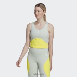 Adidas Trainers 8NL8810373 Adidas Women Green AEROREADY Train HIIT Crop Tank Top Green/Yellow