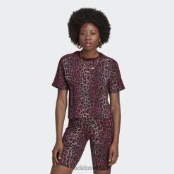 Adidas Trainers 8NL8810377 Adidas Women Maroon Allover Print Tee Adidas Maroon/Multicolor