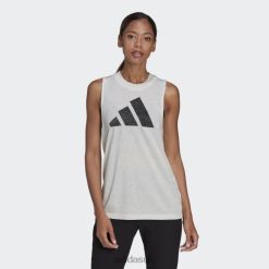 Adidas Trainers 8NL8810409 Adidas Women White Melange Future Icons Winners 3.0 Tank Top White Melange