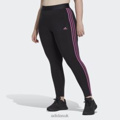 Adidas Trainers 8NL8810525 Adidas Women Essentials 3-Stripes Leggings (Plus Size) Lilac Black/Lilac