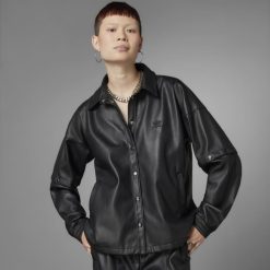 Adidas Trainers 8NL8810597 Adidas Women Always Original Faux Leather Track Jacket Black Black