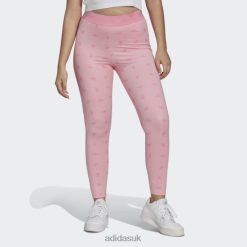Adidas Trainers 8NL8810661 Adidas Women Light Pink 7/8 High Waist Allover Print Leggings Light Pink