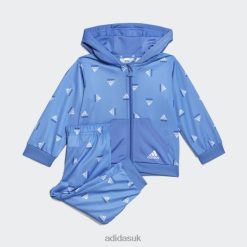 Adidas Trainers 8NL8811649 Adidas Kids Blue Met Brandlove Shiny Polyester Track Suit Adidas Blue Met/Blue