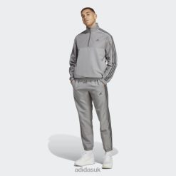 Adidas Trainers 8NL8813137 Adidas Men Grey 1/4 Zip Woven Tracksuit Adidas Grey