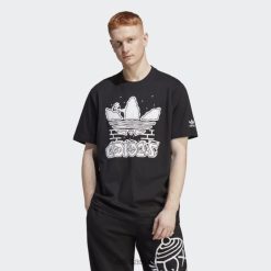 Adidas Trainers 8NL8813365 Adidas Men Black Graphics Hack the Elite T-Shirt Adidas Black