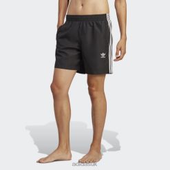 Adidas Trainers 8NL8813573 Adidas Men Originals Adicolor 3-Stripes Swim Shorts Black Black/White