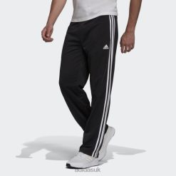 Adidas Trainers 8NL881409 Adidas Men Black Primegreen Essentials Warm-Up Open Hem 3-Stripes Track Pants Black/White