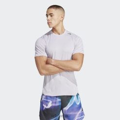 Adidas Trainers 8NL8814101 Adidas Men Designed 4 Training HEAT.RDY HIIT Training T-Shirt Silver Dawn Silver Dawn