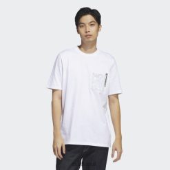 Adidas Trainers 8NL8814513 Adidas Men White City Escape Graphic Pocket T-Shirt White