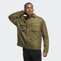 Adidas Trainers 8NL881505 Adidas Men Olive R.Y.V. Jacket Olive/Lime