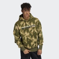 Adidas Trainers 8NL8815133 Adidas Men Winter Leaves Allover Print Hoodie Olive Olive