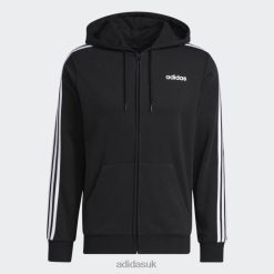 Adidas Trainers 8NL8815153 Adidas Men Black Essentials 3-Stripes Fleece Hoodie Adidas Black/White