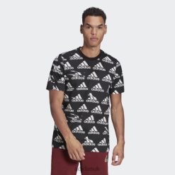 Adidas Trainers 8NL8815273 Adidas Men Black Essentials Brandlove Single Jersey T-Shirt Adidas Black