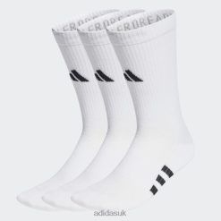 Adidas Trainers 8NL8815413 Adidas Unisex White Performance Light Crew Socks 3 Pairs White