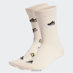 Adidas Trainers 8NL8815429 Adidas Unisex Orange Run x Ultraboost Shoe Love Graphic Socks 2 Pairs Adidas Orange/Beam Pink