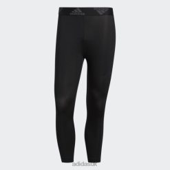 Adidas Trainers 8NL881597 Adidas Men Techfit 3/4 3-Stripes Tights Black Black