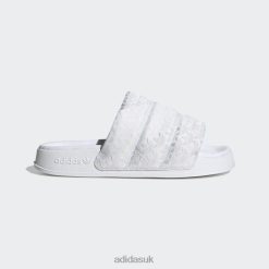 Adidas Trainers 8NL882057 Adidas Women White Adilette Essential Slides White