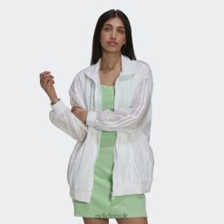 Adidas Trainers 8NL883253 Adidas Women Adicolor Oversize Ripstop Track Jacket White White