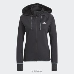 Adidas Trainers 8NL883757 Adidas Women Black Women Designed To Move AEROREADY Full-Zip Hoodie Fashion Black/White