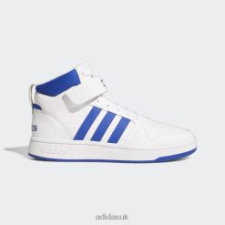 Adidas Trainers 8NL884265 Adidas Unisex White Postmove Mid Shoes White/Royal Blue/Grey