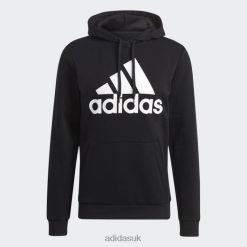 Adidas Trainers 8NL884837 Adidas Men Essentials Fleece Big Logo Hoodie Black Black/White