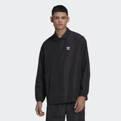 Adidas Trainers 8NL884881 Adidas Men Black Adicolor Classics Trefoil Coach Jacket Adidas Black