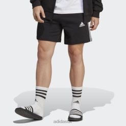Adidas Trainers 8NL884941 Adidas Men Black Essentials French Terry 3-Stripes Shorts Adidas Black
