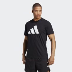 Adidas Trainers 8NL884945 Adidas Men Stylish Train Essentials Feelready Logo Training Tee White Black/White