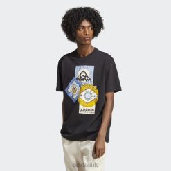 Adidas Trainers 8NL885037 Adidas Men Adventure FC Tee Black Hot Black