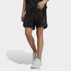Adidas Trainers 8NL885217 Adidas Men Black Sequin Shorts Adidas Black
