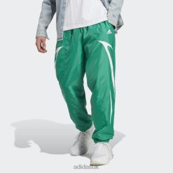 Adidas Trainers 8NL886021 Adidas Men Court Green Colorblock Woven Pants Adidas Court Green/White