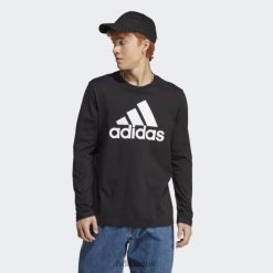 Adidas Trainers 8NL886085 Adidas Men Essentials Long Sleeve Tee Black Black