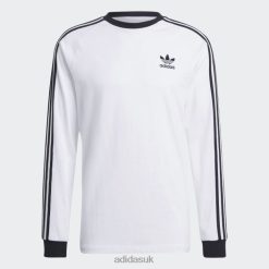 Adidas Trainers 8NL886641 Adidas Men Adicolor White Classics 3-Stripes Long Sleeve Tee White