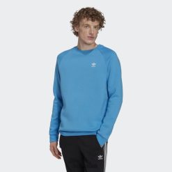 Adidas Trainers 8NL886917 Adidas Men Blue Adicolor Essentials Trefoil Crewneck Sweatshirt Blue