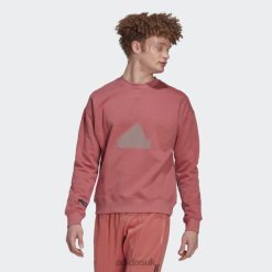 Adidas Trainers 8NL886937 Adidas Men Fleece Crew Sweatshirt Red Red