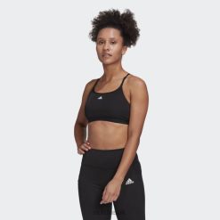 Adidas Trainers 8NL888841 Adidas Women Black Aeroreact Training Light-Support Bra Adidas Black