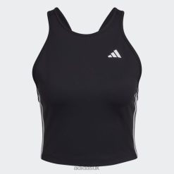 Adidas Trainers 8NL888885 Adidas Women Black AEROREADY Made for Training 3-Stripes Crop Tank Top Black/White