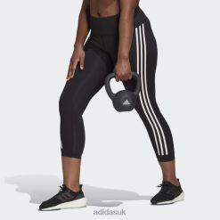 Adidas Trainers 8NL888913 Adidas Women Black Optime TrainIcons 3-Stripes 7/8 Leggings (Plus Size) Adidas Black/White