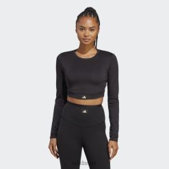 Adidas Trainers 8NL889185 Adidas Women Black Sports Club Long Sleeve Crop Tee Black